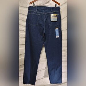NWT Rustler Classic Relaxed Straight Heavy Denim Dark Blue Jeans Men Size 36x36